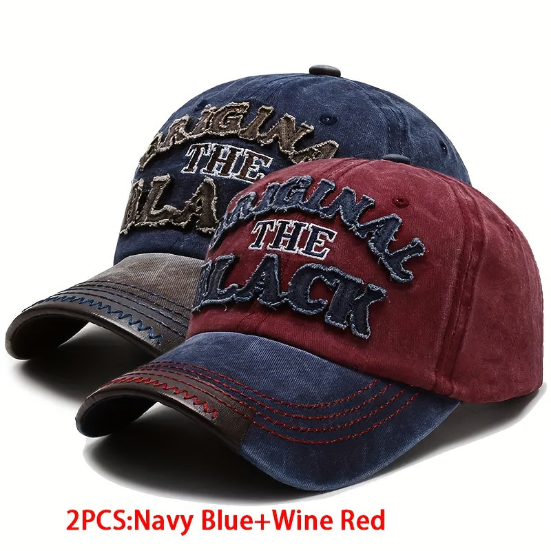 2pcs Hip-Hop Style Baseball Caps, Unisex Couple'S Outdoor Sports Casual Hats, Color Block Duckbill Caps, Adjustable Truck Driver Hats, Sports Headwear | Urban Fashion Cap | Adjustable Fit Cap, Baseball